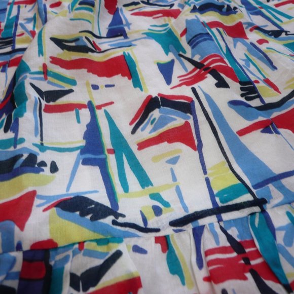 Milly Minis Sailboats Graphics Drop Waist Ruffle Girl Size 8 Summer Cotton Dress - Picture 8 of 8